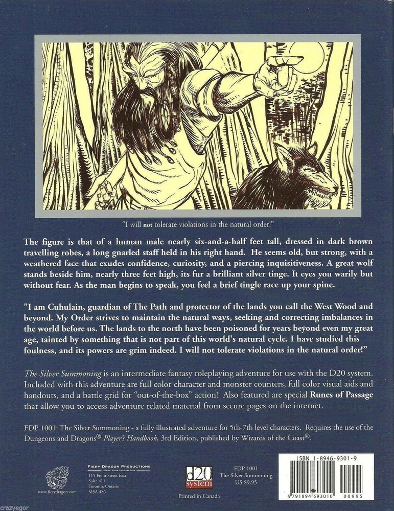 D&D 3rd ed The Silver Summoning - D20 Fiery Dragon Prod Play Copy