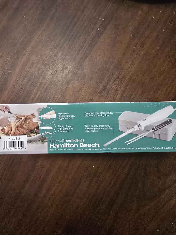 Hamilton Beach Electric Knife Set with Fork and Case