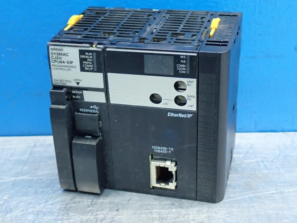 OMRON CJ2H-CPU64-EIP CPU MODULE UNIT WITH CJ1W-TER01 END PLATE 160K DATA MEM