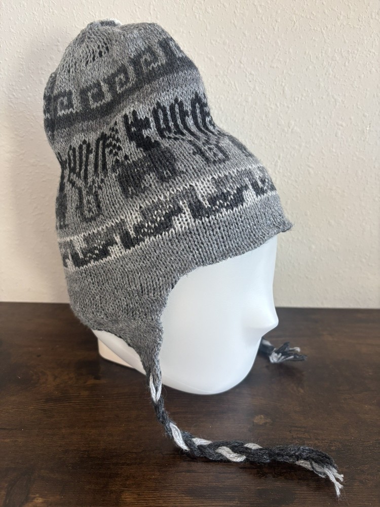 Peruvian Chullo Handmade Wool Beanie Cap Reversible