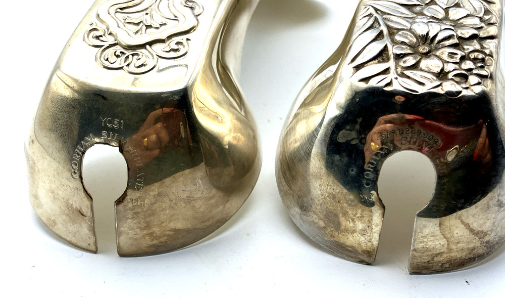 Vintage 1960's 2- Gorham Silver Plate Engraved Phone Handset Covers