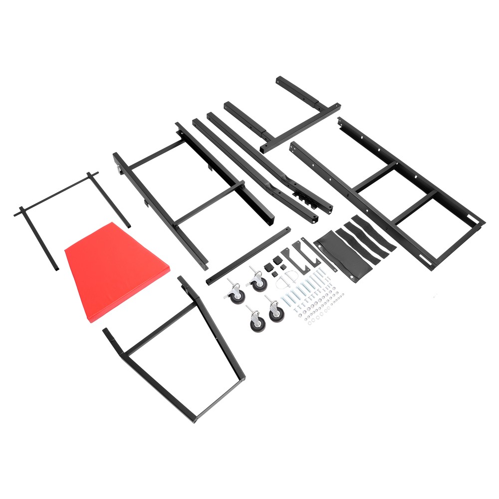 Foldable Topside Creeper Adjustable 48" - 66" Movable Ladder W/ 4 Wheels