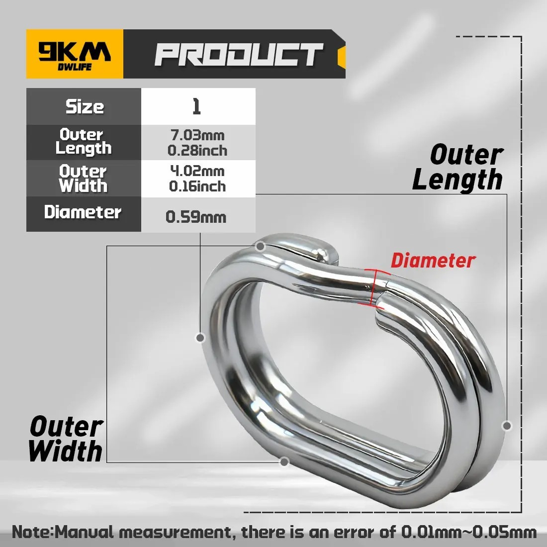 50-200pcs Fishing Oval Split Ring Stainless Steel Lure Line Connector for Bass