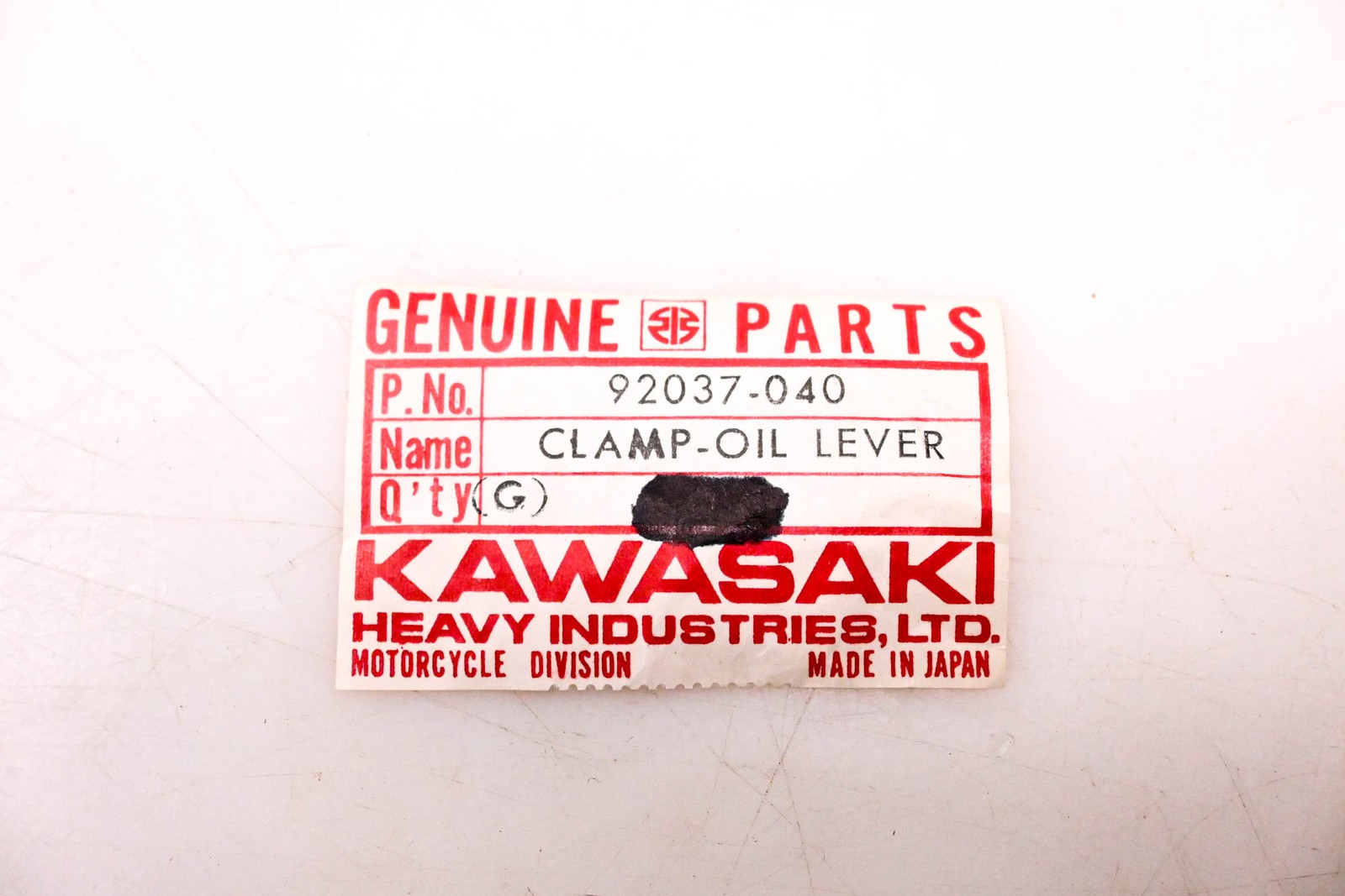 New OEM Kawasaki 92037-040 Oil Level Pipe Clamp NOS