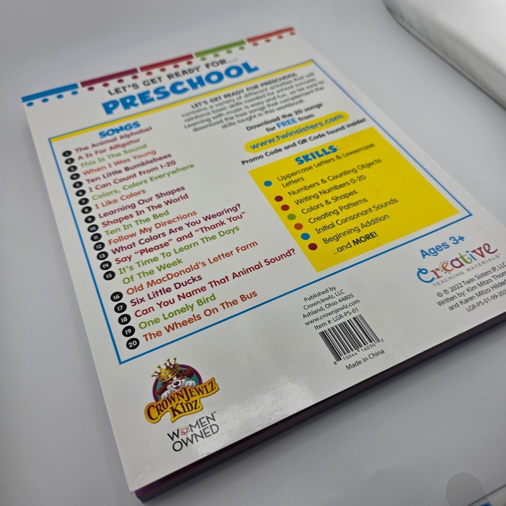 Creative Teaching Materials Lets Get Ready for Preschool Learning Workbook