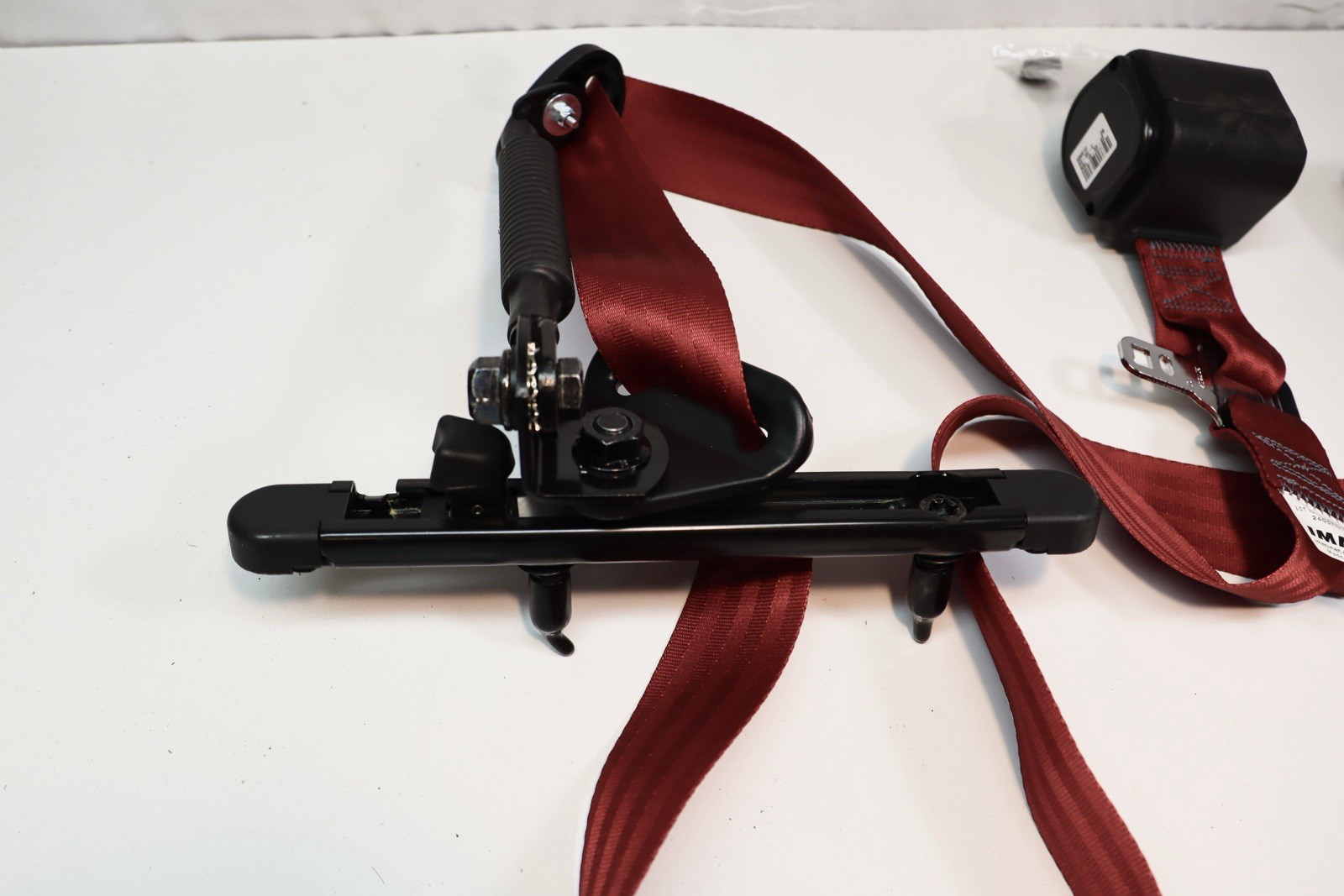 IMMI 3 Point Seat Belt Assembly, Red, Dual Retractors, Fire Truck?