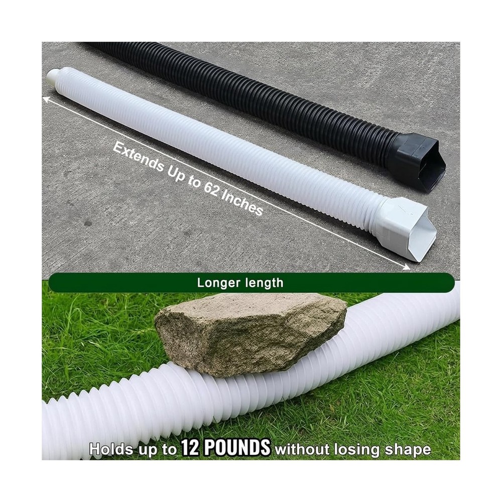 1 Pack White-Rain Gutter Downspout Extensions, Gutter Extender for Rainwater ...