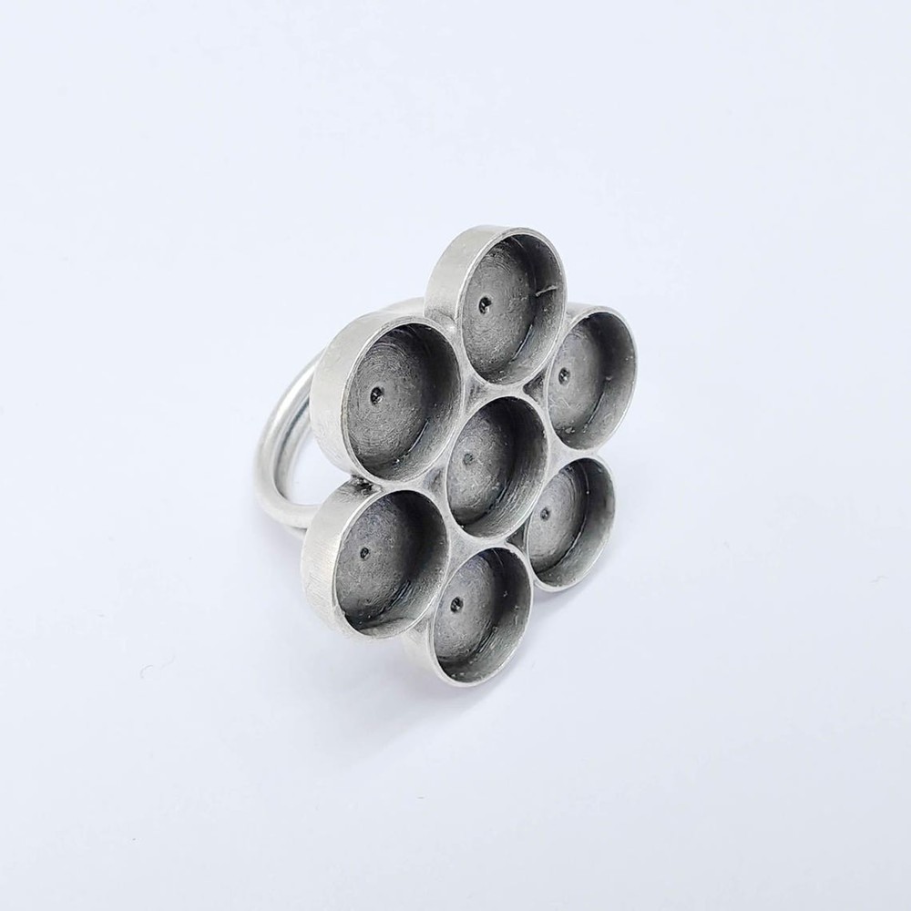 Multi Bezel Ring, Setting Blank Cabochon Mounting Adjustable Brass 10mm G37557