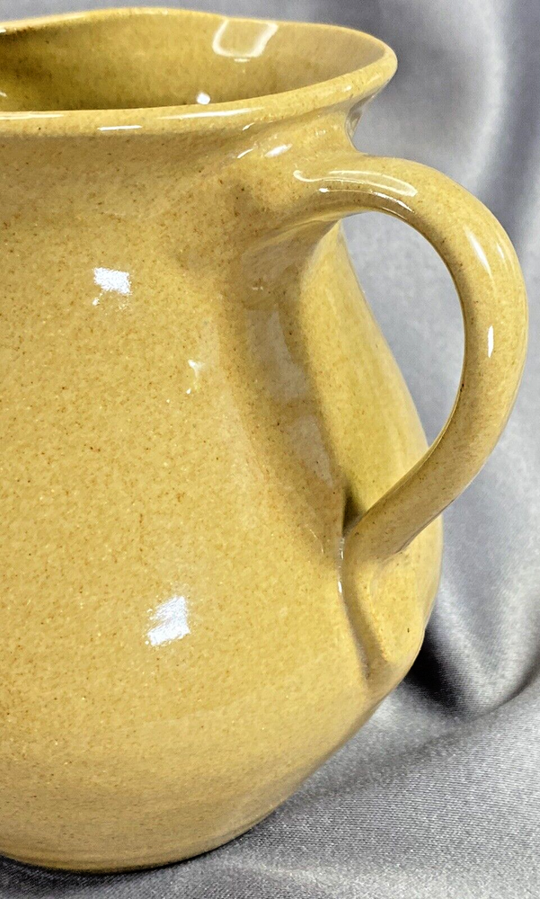 Hand Made Yellow/Brown Speckled Pottery Pitcher 28oz