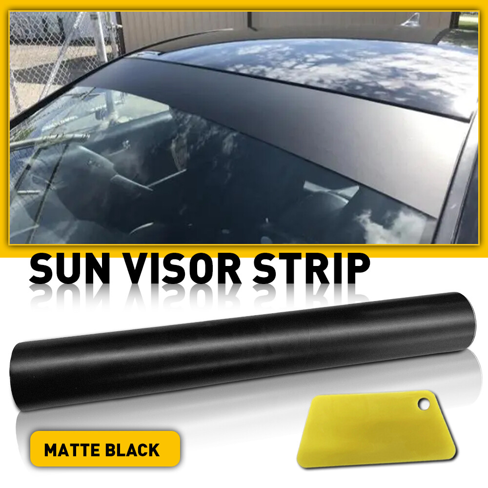Universal Windshield Banner Matte Black Vinyl Decal Sun Strip 60"x10"