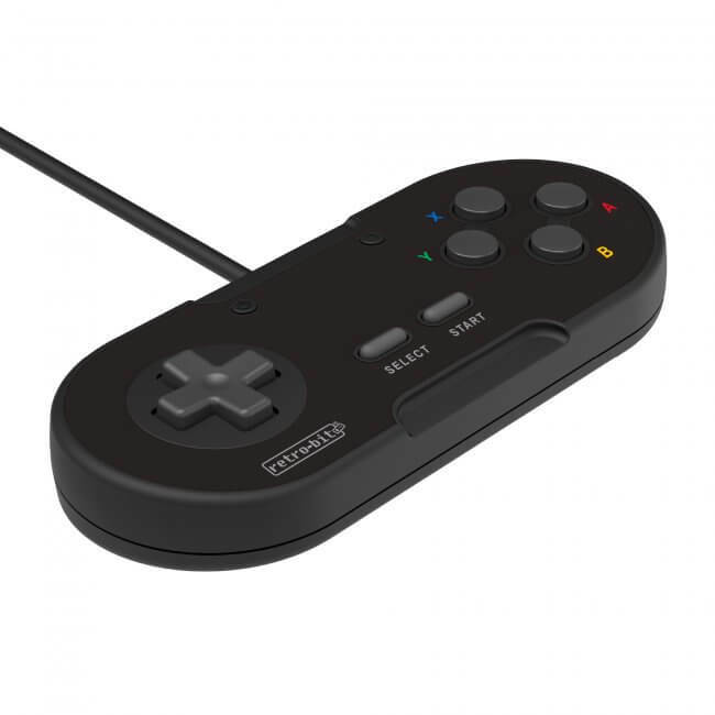 Retro-Bit Legacy 16 Wired USB Controller for Switch, PC, MacOS, RetroPie Black
