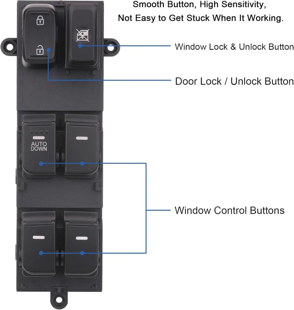 Main Window Switch Power Control Button Compatible with Kia Optima LHD 2011 2012