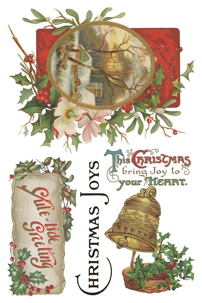 Iron Orchid Designs IOD Christmas Joy Transfer - (8) 8x12 Sheets NEW!!!