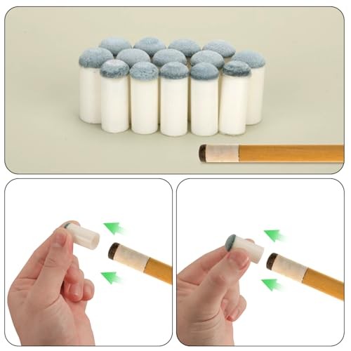 60pcs Slip-On Pool Cue Tips Replacement Kit, 4 Sizes Billiard Stick Ferrules