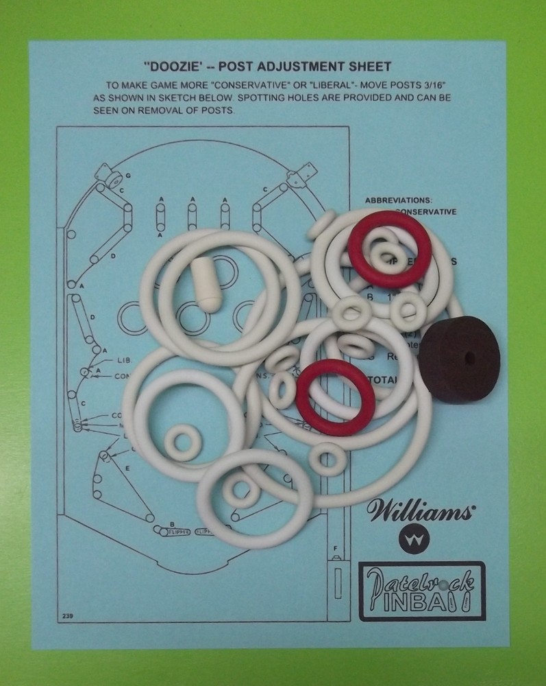 1968 Williams Doozie Pinball Machine Rubber Ring Kit