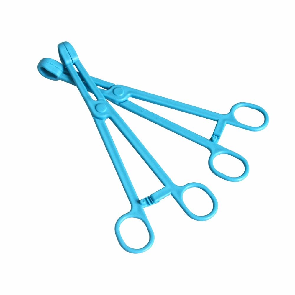 10pcs Plastic Disposable Hemostat Forcep Sponge Forceps Lab Surgical Forceps