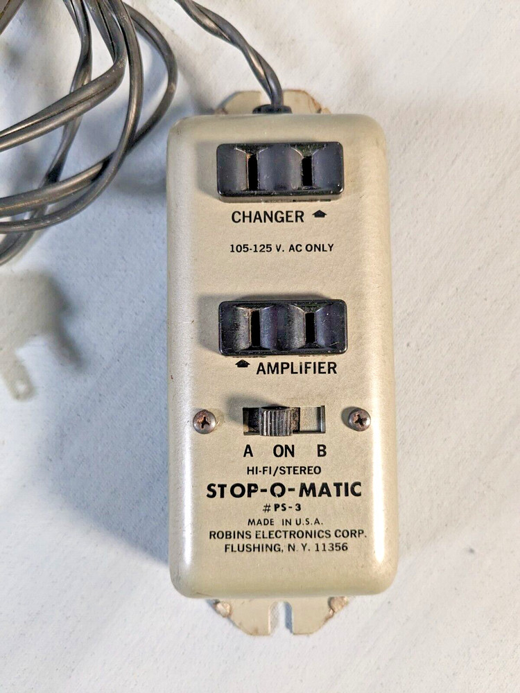 Stop O Matic Switch, Turntable, Amp # PS-3, Robins Electronics Corp, Flushing NY