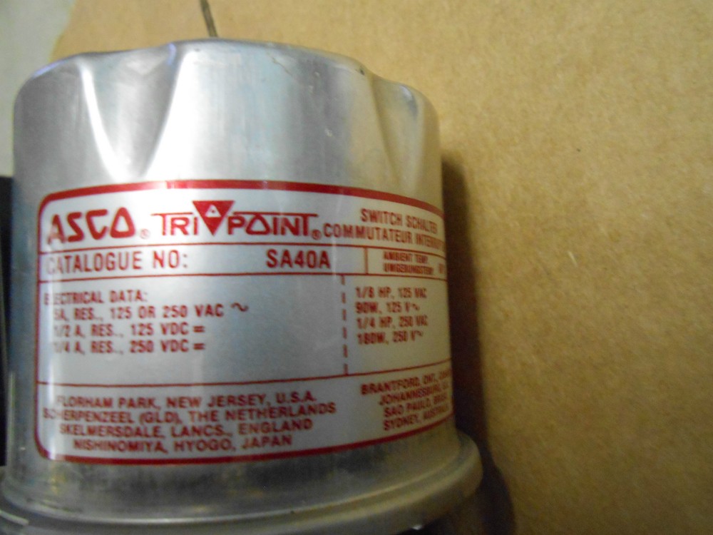 ASCO SA40A PRESSURE SWITCH TD40A11