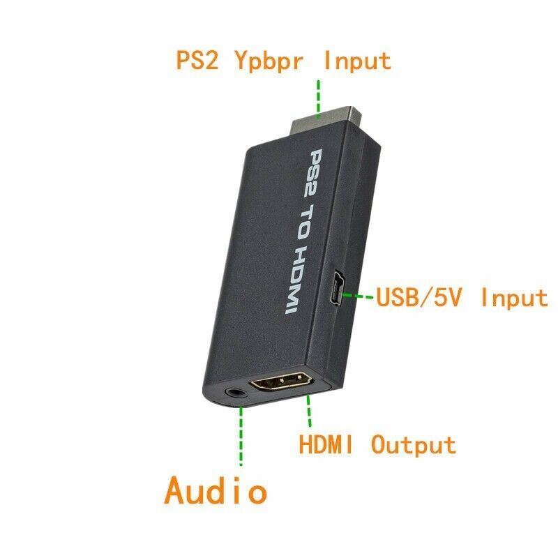 PS2 to HDMI Video Converter Adapter with 3.5mm Audio Output for HDTV Monitor US