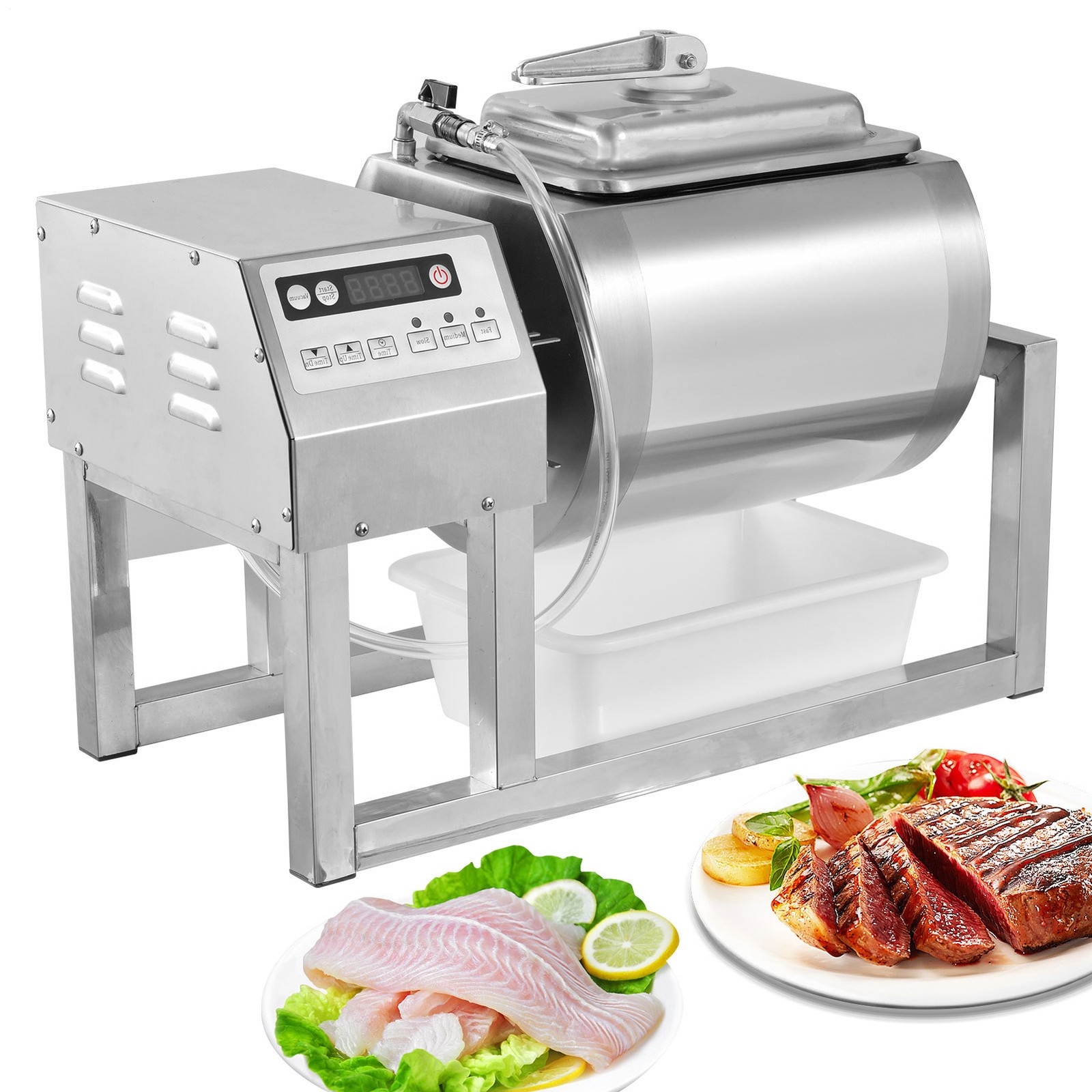 Meat Tumbler Marinator, Vacuum Curing Machine, Rapid Marination Process 18L