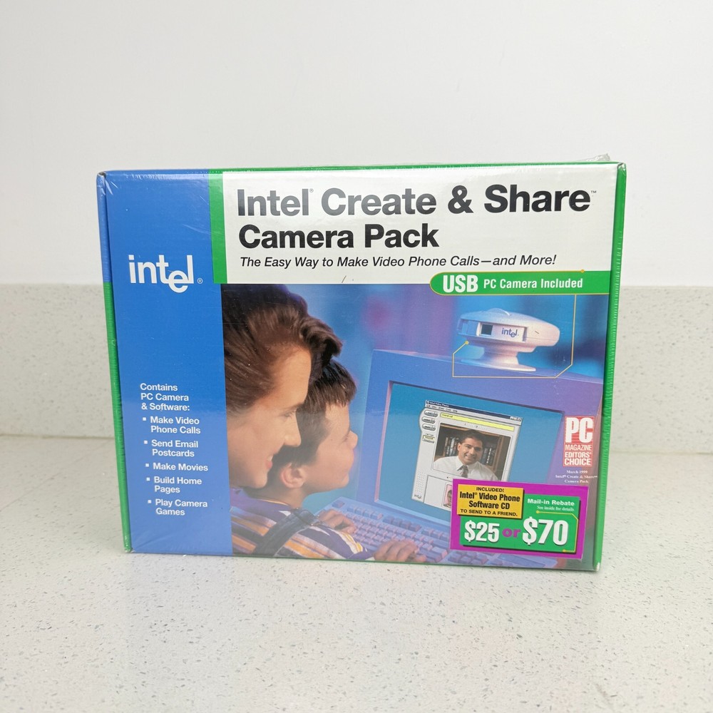 New Sealed Intel Create & Share Camera Pack w/ USB PC Camera Video Capture