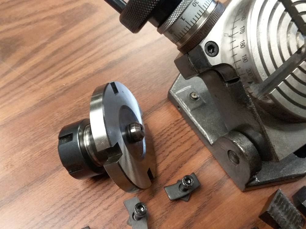 4" PRECISION TILTING ROTARY TABLE w. ER25 collet chuck adapter #TTSK-100ER25