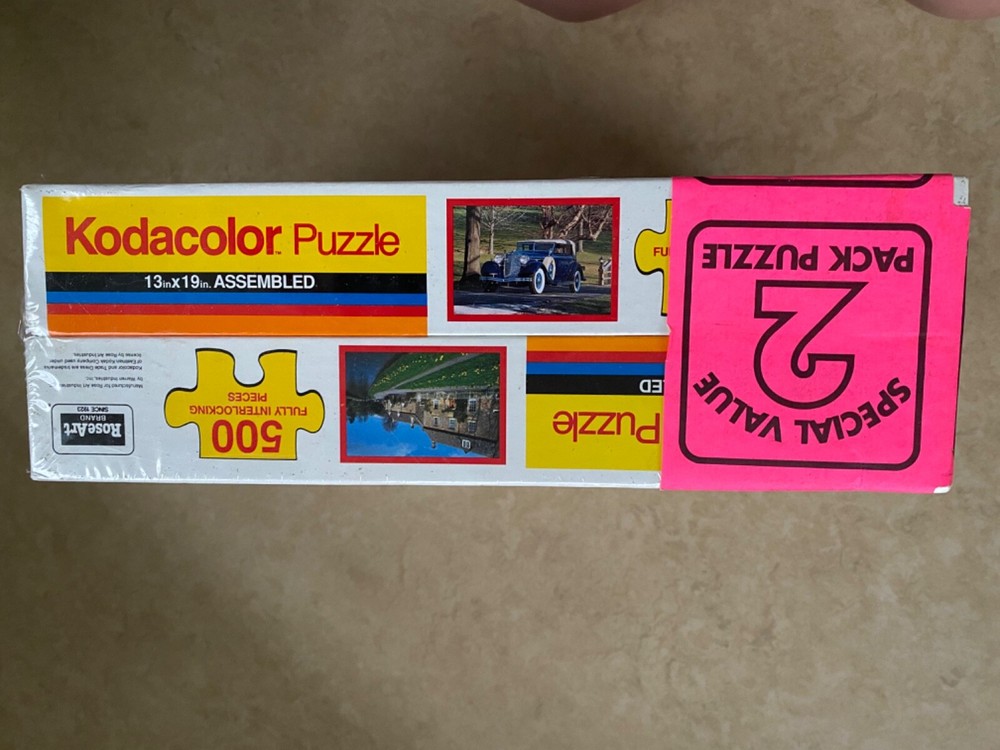 New in Packaging Kodacolor Puzzle 500 Count Two Pack Kodak