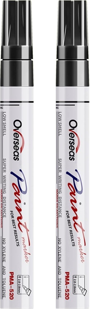 2-Pack Black Oil-Based Paint Markers - Quick Drying & Waterproof