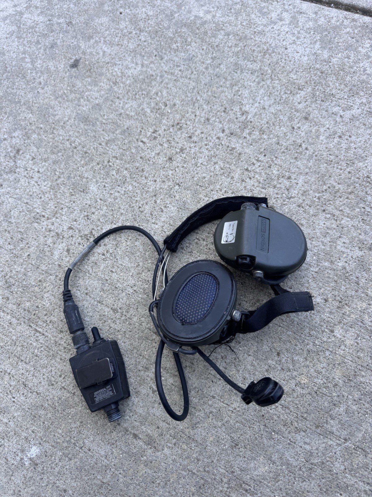 MSA Sordin Single Comm Headset w/ TEA 10 Pin PTT
