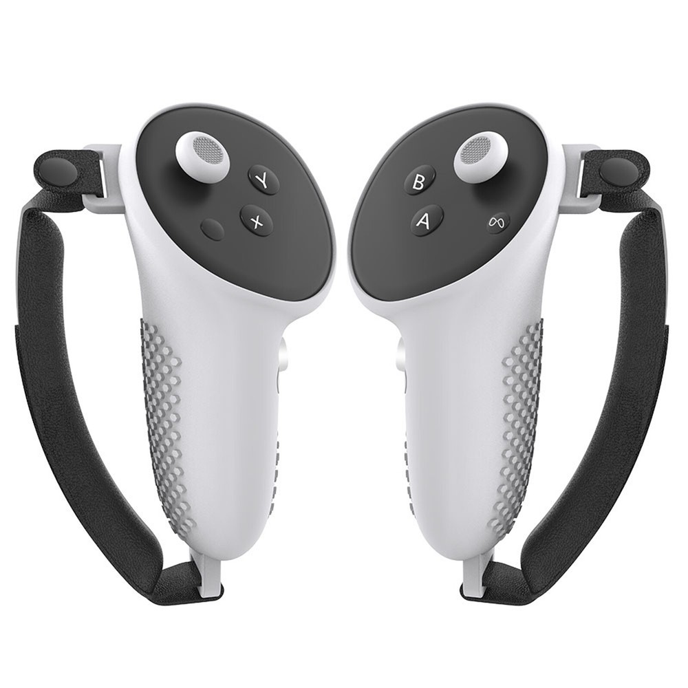 For Quest 3 VR Controller Handle Grip Silicone Protective Cover Sleeve w/ Strap