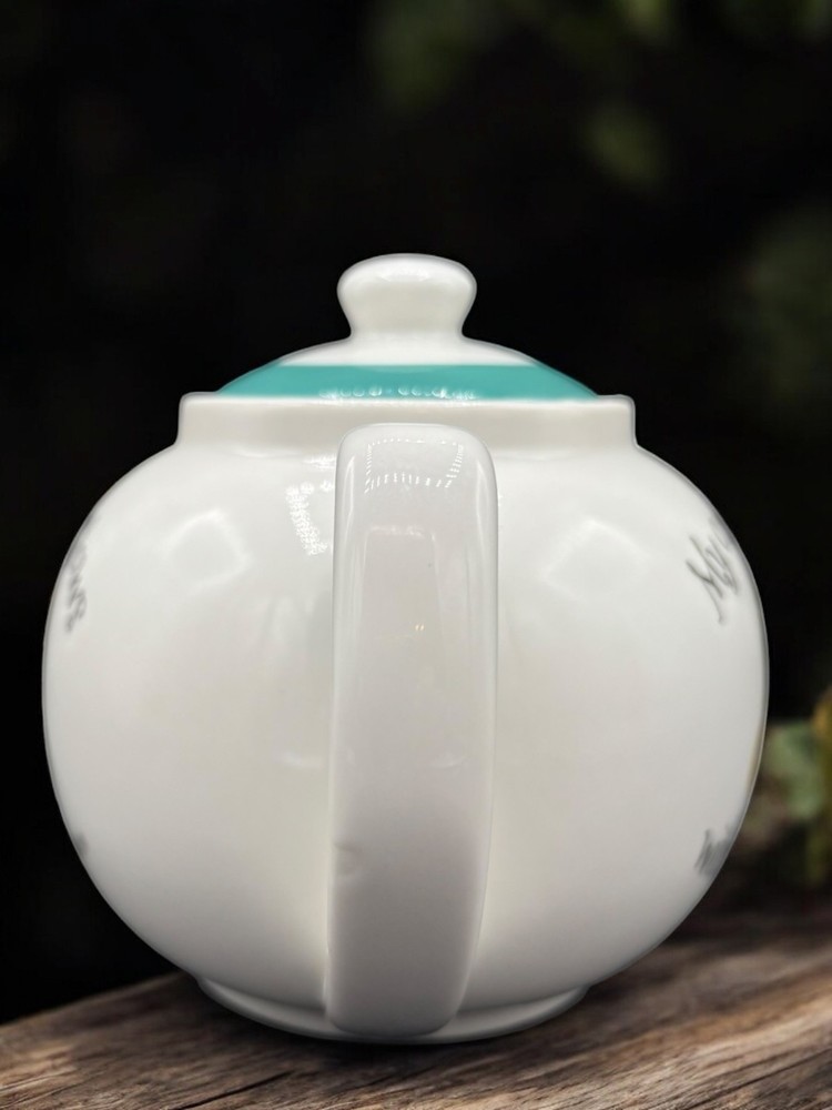 "My Cup Overflows with Blessings" Ceramic Teapot 6"