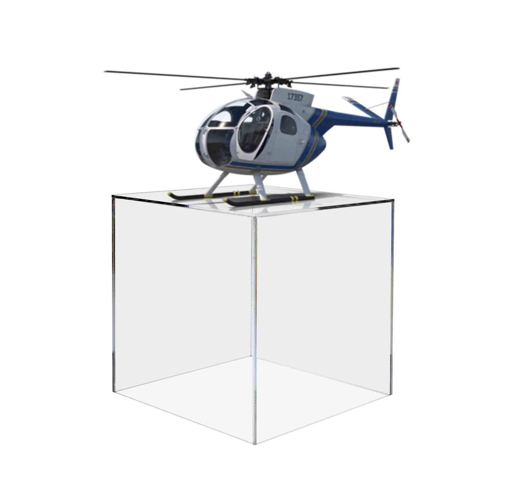 4" x Acrylic Display Riser Box with One Open Side 4"W x 4"D x 4"H, Clear