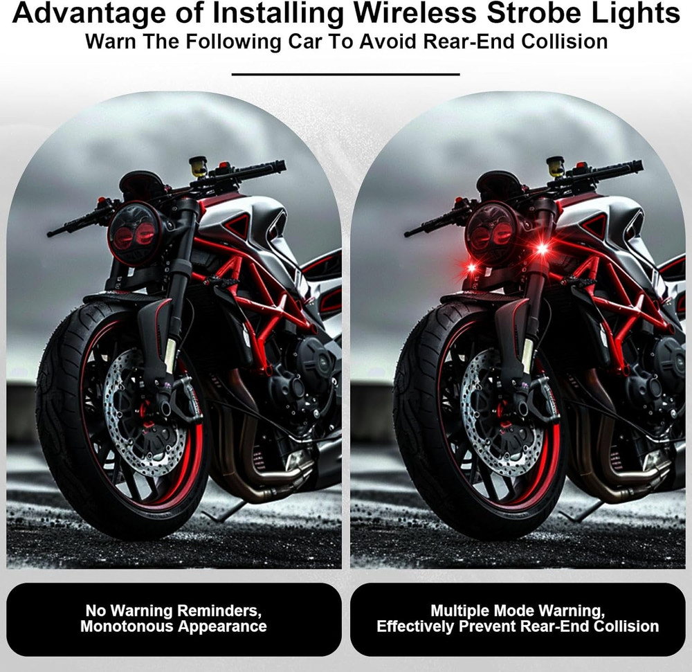 4PCS Wireless LED Strobe Lights with Remote Control, 8 Colors USB Rechargeable A