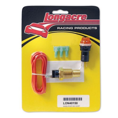 Longacre 52-40150 Gagelites Water Temp. Warning Light Kit - 230 Deg.F 1/2" NPT