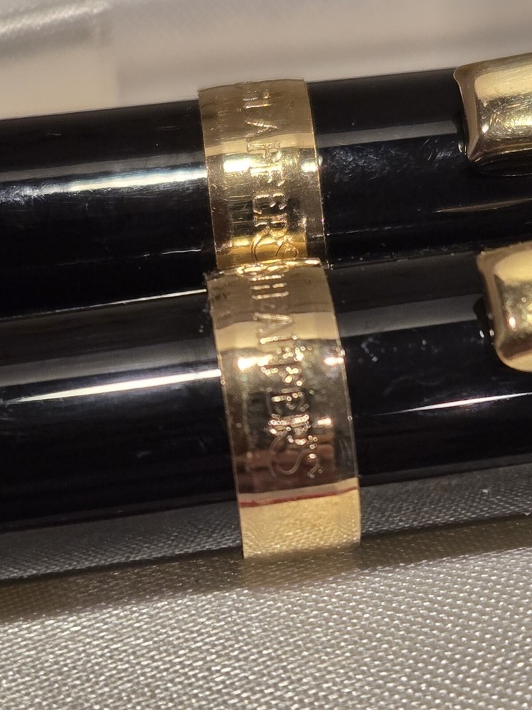 Sheaffer Black Lacquer & Gold Ball Point Pens /Empty/ With Case