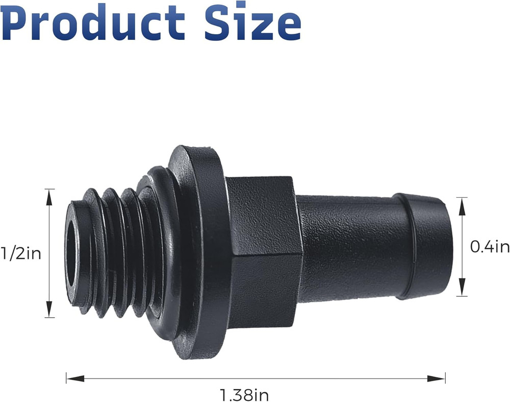 1/4" MPT X 3/8" Barb Adapter for Pump, Plastics Drain Plug Barb Fitting Adapter
