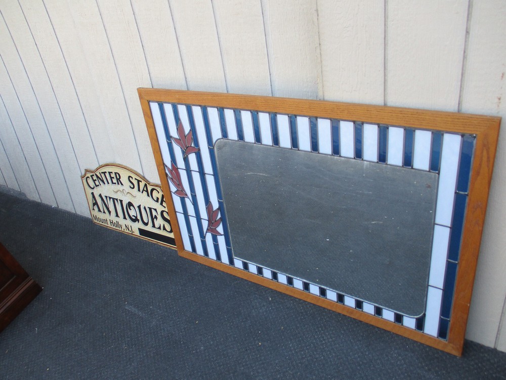 64355 Large Stain Glass Window with Mirror