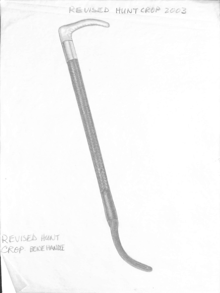 Revised Hunt Crop w/ Bone Handle 2003 Graphite Drawing