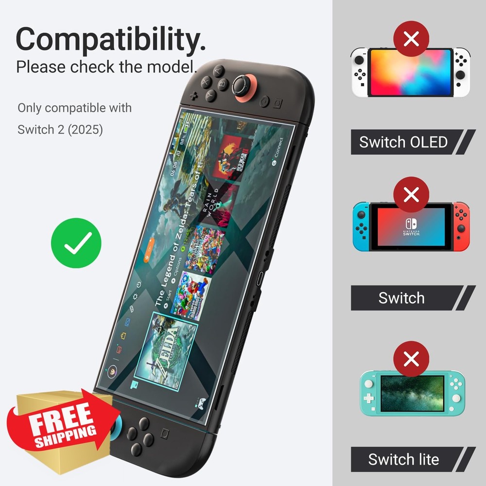 Switch 2 Screen Protector Blue Light Blocking Glass 2 Pack