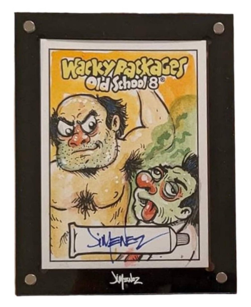 Robert Jimenez Sketch Single Card Display Frame 1/1 GPK Wacky Packages