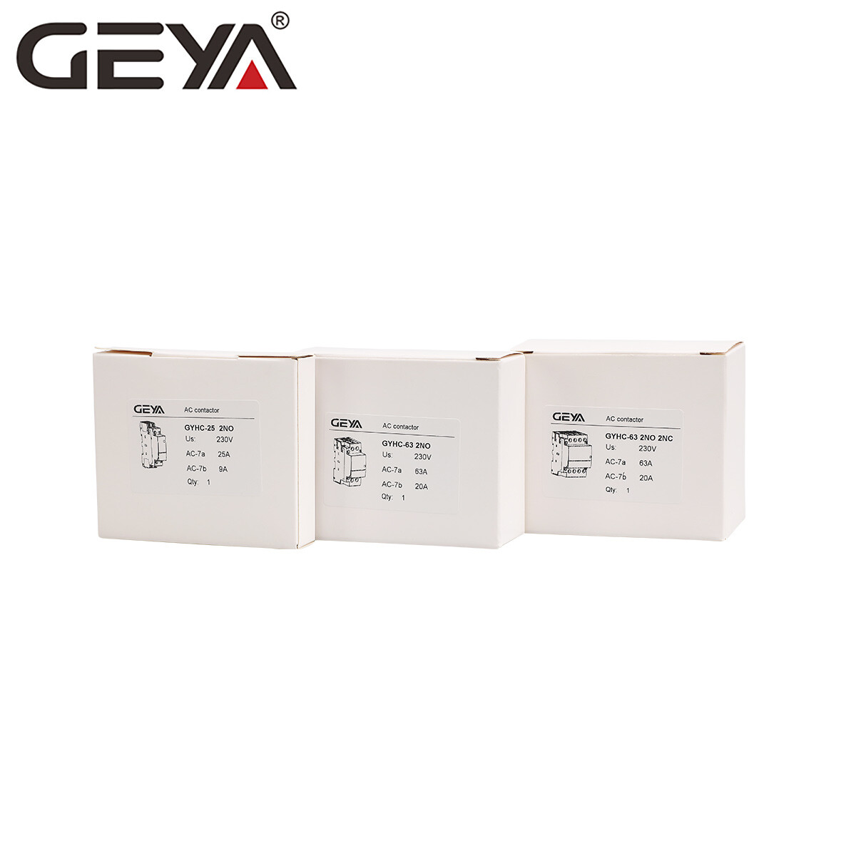 GEYA Modular AC Automatic Contactor 2P 25A 2NO 110V Household Contactor Din Rail