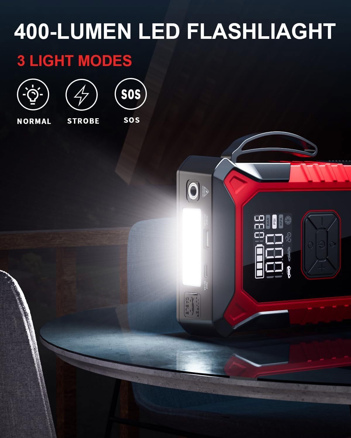 GOOLOO A3/A2 Jump Starter with Air Compressor 12V Portable Car Battery Booster