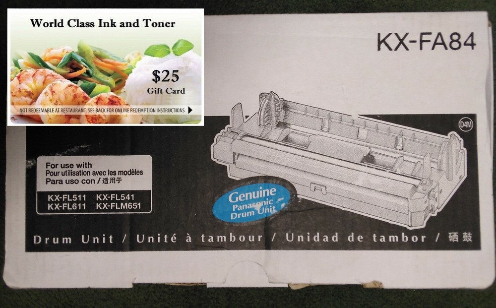 Genuine Panasonic KX-FA84 Drum Unit +FREE $25 Dinner Gift Card READ DESCRIPTION