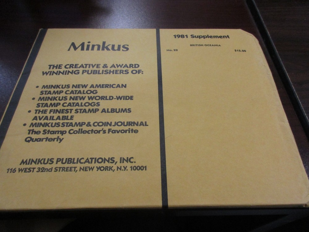 "MINKUS" 1981 SUPPLEMENT #22  W/FREE SHIPPING!!!