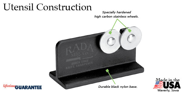 Rada Knife Sharpener R119 w/instructions, USA made, sharpens quick w/2-3 strokes