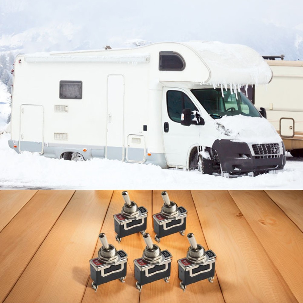 Five Pack Waterproof On Off Metal Toggles Suitable for Electrical Projects