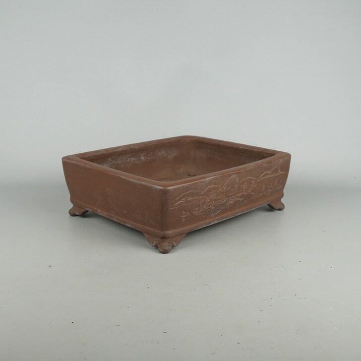 Kyokusei Bonsai Pot - Medium Rectangular, 25.2cm/9.9in - Japanese Ceramic