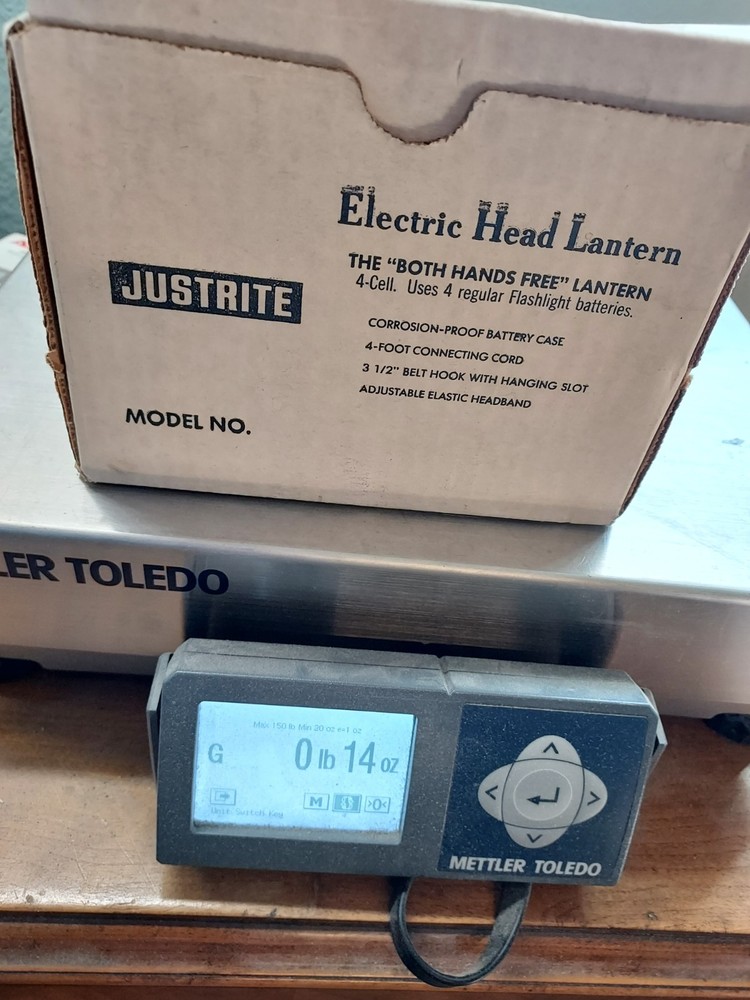 Justrite Electric Head Lantern Flashlight 19040 in Original Box