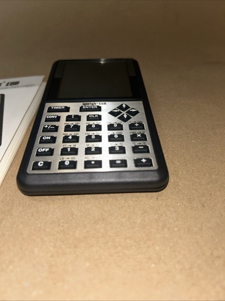 Sporty’s E6B Electronic Flight Computer w/ Case & Manuals Tested Pilot