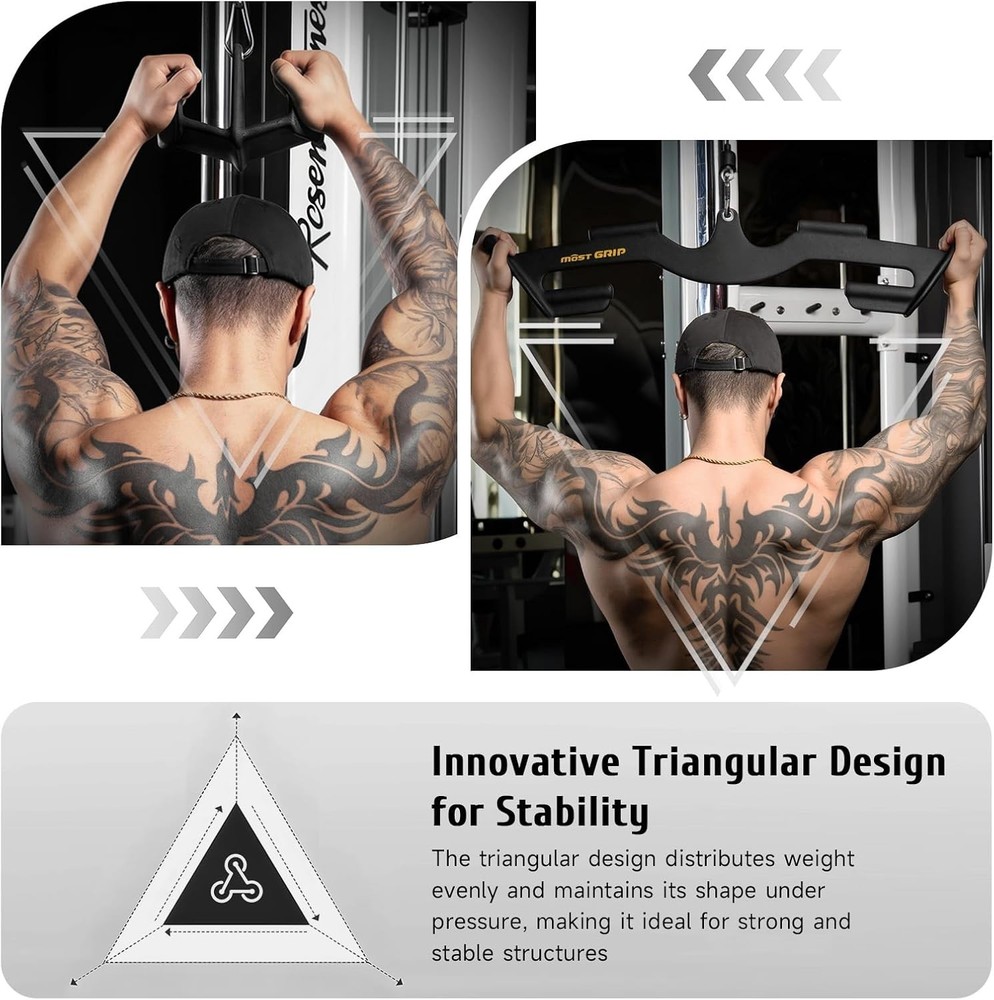 LAT Pull Down Bars Set Triangular Stability LAT Pulldown Attachments 8 Handles